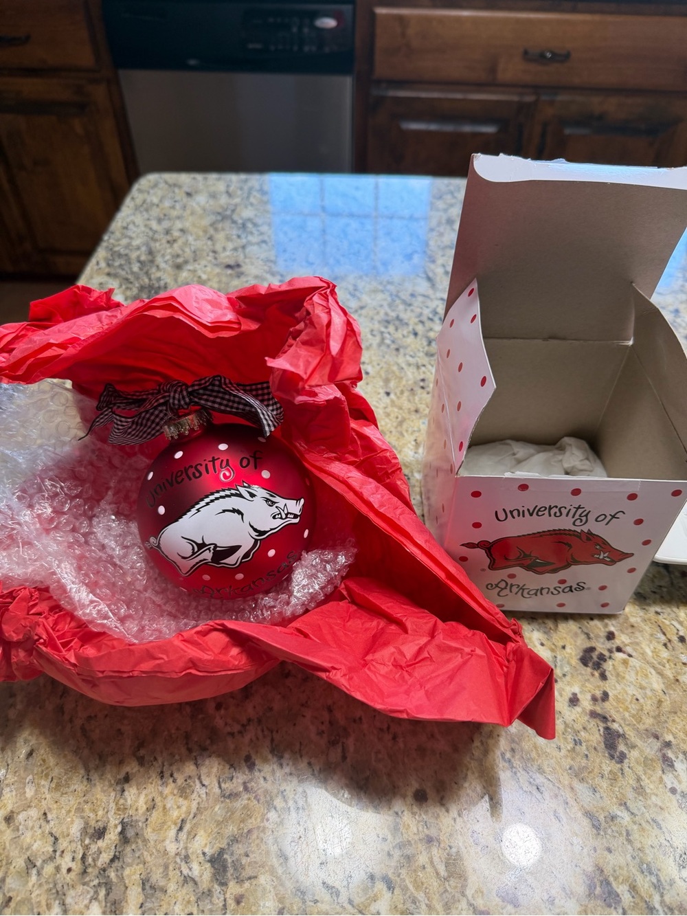 New Coton Colors Arkansas Razorbacks Red Christmas Ornament Go Hogs